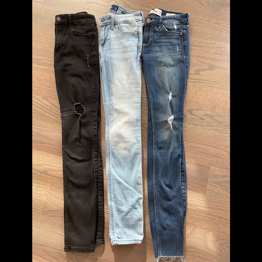 3 Pair NEW Girls HOLLISTER JEANS Size 23 24